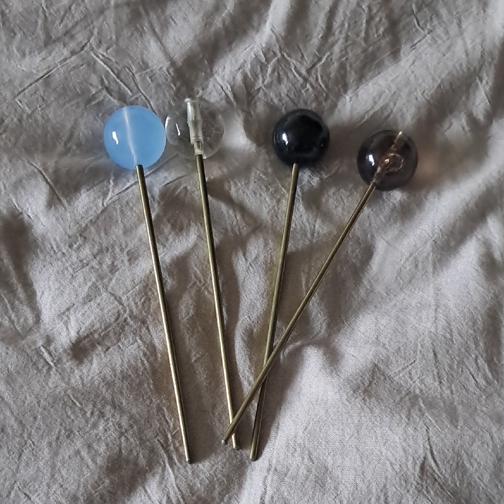 Set of Four Decorative Ball Hair Pins